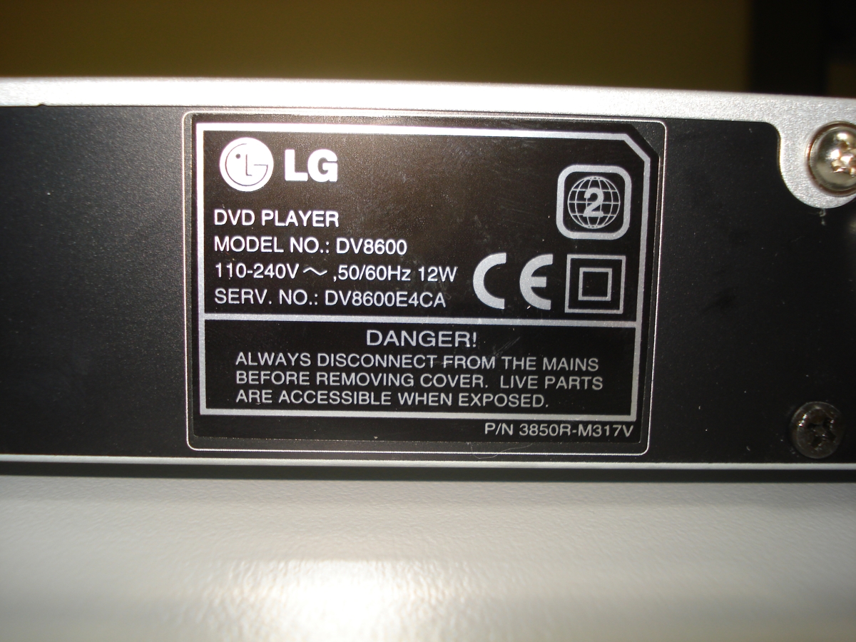 Dvd Player Lg Dv-8600